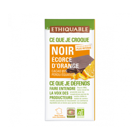 Chocolat noir 65% orange (Ethiquable) 100g