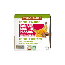 Purée banane mangue passion (Ethiquable) 4x100g