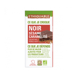Chocolat noir sésame caramel (Ethiquable) 100g