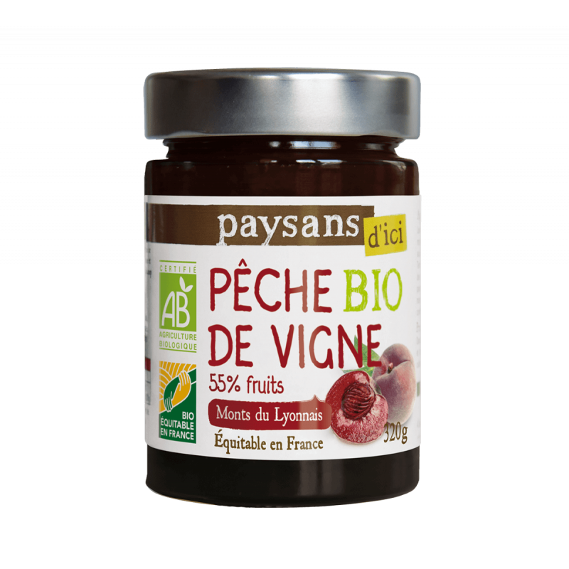 Confiture pêche vigne (Ethiquable) 320g