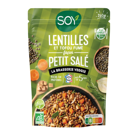 Cuisiné lentilles tofu fumé (OAVFP) 260g